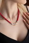 Heliophilia Silver Collar Multicolor KL-0873 con Colgante de Corazón